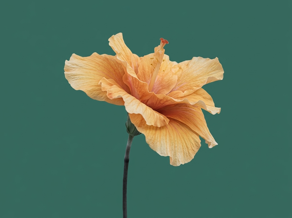 Detail of a velvety oversized petal in studio light